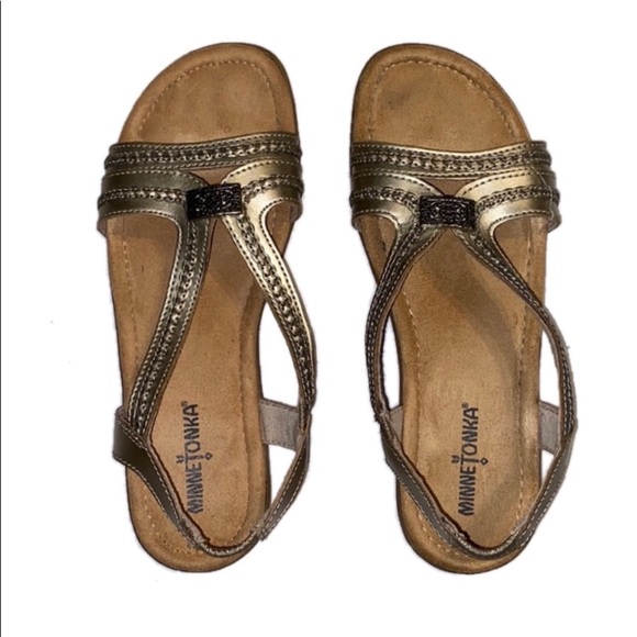 Minnetonka Shoes - Minnetonka sandals, size 8, metallic color